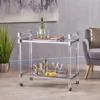 Mirren Modern Glass Bar Trolley Clear - Christopher Knight Home