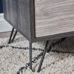 Isadora 71" Mid Century TV Stand For TVs Up To 74" Sonoma Gray/Black - Christopher Knight Home -Living Furniture GUEST 80242a16 60f2 484c b574 07c4666a1d89