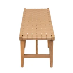 Christopher Knight Home Vladimir Contemporary Acacia Wood Bedroom Bench With Woven Faux Leather -Living Furniture GUEST 809bd785 d648 4bec a91c fd9ad182c13e