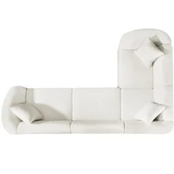 Christopher Knight Home Isolde Contemporary 104" 4-Seater L-Shaped Boucle Upholstery Curved Sectional Sofa -Living Furniture GUEST 816b97ce 1c83 423a 9e37 1852e48f49d3