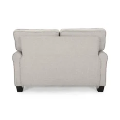 Bernietta Mid-Century Modern Minimal Loveseat Beige - Christopher Knight Home -Living Furniture GUEST 823f7e22 ebfb 4360 86d0 40604def1276