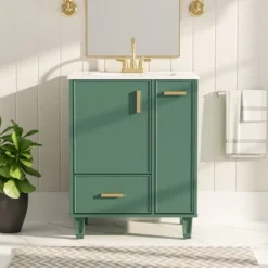 Christopher Knight Home Able 24" Bathroom Vanity With Ceramic Sink, 2-Tier Pull-Out Basket And Deep Drawer -Living Furniture GUEST 83d76dd6 09d0 4d2a a928 adadff8d5aa1