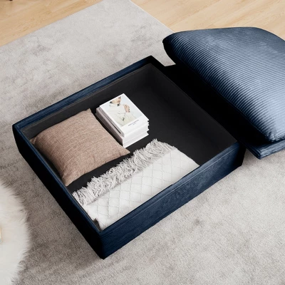 Christopher Knight Home Blair Modern Corduroy L Shaped 122" Sectional Sofa With Storage Ottoman And 3 Pillows 5 Christopher Knight Home Blair Modern Corduroy L Shaped 122" Sectional Sofa With Storage Ottoman And 3 Pillows - Image 5