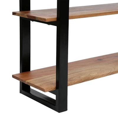 Rooker Handcrafted Modern Industrial Acacia Wood Media Console Table Natural/Black - Christopher Knight Home 5 Rooker Handcrafted Modern Industrial Acacia Wood Media Console Table Natural/Black - Christopher Knight Home - Image 5