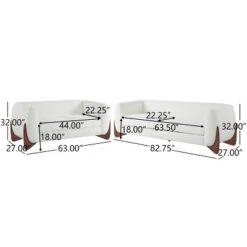 Christopher Knight Home Emma 2 Pieces Living Room Boucle Upholstered Sofa Set, Beige -Living Furniture GUEST 84a84009 9f4f 46ac b7d1 489269f15cc1