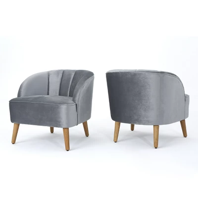 Set Of 2 Amaia Modern New Velvet Club Chair - Christopher Knight Home 6 Set Of 2 Amaia Modern New Velvet Club Chair - Christopher Knight Home - Image 6