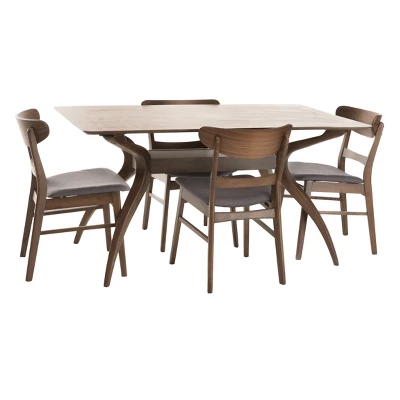5pc 60" Idalia Mid-Century Modern Dining Set - Christopher Knight Home 4 5pc 60" Idalia Mid-Century Modern Dining Set - Christopher Knight Home - Image 4