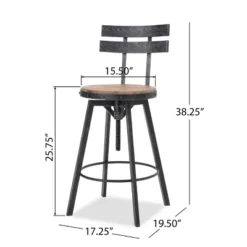 Set Of 2 Alanis Modern Industrial Firwood Adjustable Height Swivel Barstools Natural/Black Brushed Silver - Christopher Knight Home 18 Set Of 2 Alanis Modern Industrial Firwood Adjustable Height Swivel Barstools Natural/Black Brushed Silver - Christopher Knight Home -Living Furniture GUEST 85c9dfbd 47a7 4dc4 8cf8 87fb11b799d0