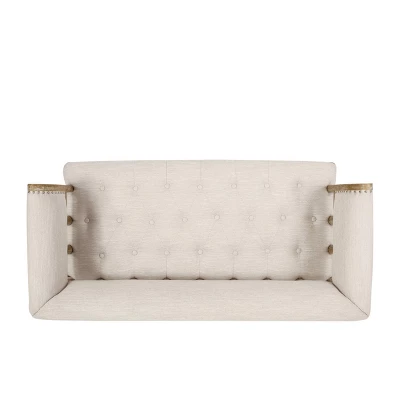 Loyning Traditional Fabric Tufted Loveseat - Christopher Knight Home 4 Loyning Traditional Fabric Tufted Loveseat - Christopher Knight Home - Image 4