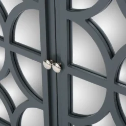 Melora Fir Wood Cabinet With Mirrored Doors Charcoal Gray - Christopher Knight Home -Living Furniture GUEST 8754b2db 16bf 443f a7f6 7131b69a74df