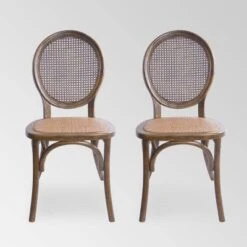 Set Of 2 Chittenden Rattan Dining Chair - Christopher Knight Home -Living Furniture GUEST 879d9477 eed8 4046 8934 aea9f13c7b5d