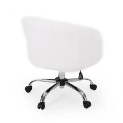 Syosset Modern Glam Swivel Office Chair White/Silver - Christopher Knight Home -Living Furniture GUEST 87c07771 5db2 404e b430 79a1a8eae5f0