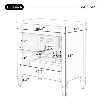 30"W Vintage Bathroom Vanity With Sink, Bathroom Cabinet With Adjustable Shelf, Drawer, Door Shelves And Soft Closing Door-Christopher Knight Home 7 30"W Vintage Bathroom Vanity With Sink, Bathroom Cabinet With Adjustable Shelf, Drawer, Door Shelves And Soft Closing Door-Christopher Knight Home - Image 7