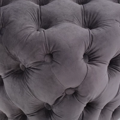 Jaymee New Velvet Ottoman - Christopher Knight Home 2 Jaymee New Velvet Ottoman - Christopher Knight Home - Image 2