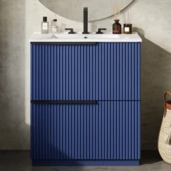 Christopher Knight Home Coralie Modern 30" Bathroom Vanity With Ceramic Sink And Full-Extension Drawers -Living Furniture GUEST 88b0d4d9 7987 40b6 b4de a04ee4830a8e