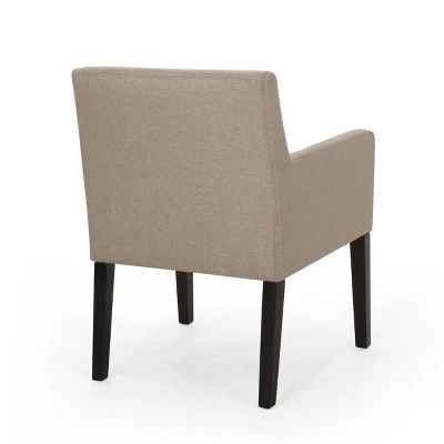 Mcclure Contemporary Upholstered Armchair Taupe/Espresso - Christopher Knight Home 2 Mcclure Contemporary Upholstered Armchair Taupe/Espresso - Christopher Knight Home - Image 2