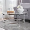 Elowen Modern Round Coffee Table Clear - Christopher Knight Home: Acrylic, Tempered Glass, Iron Frame, For Living Room