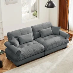 Christopher Knight Home Bernal 93.7" Modern 2 Seat Velvet Round Arm Sofa With Pillows 26 Christopher Knight Home Bernal 93.7" Modern 2 Seat Velvet Round Arm Sofa With Pillows -Living Furniture GUEST 89d21b0c 72d9 4343 b672 80aef1d43628