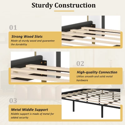 Christopher Knight Home Caitria Contemporary Faux Leather Platform Bed With Headboard And Footboard 4 Christopher Knight Home Caitria Contemporary Faux Leather Platform Bed With Headboard And Footboard - Image 4