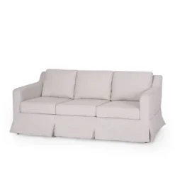 Arrastra Contemporary Fabric 3 Seater Sofa With Skirt - Christopher Knight Home -Living Furniture GUEST 8bf2d742 c19e 4d17 8dcb 4755a576104b