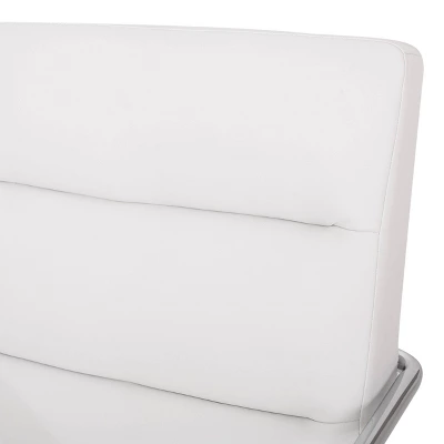 Gehring Modern Channel Stitched Swivel Office Lift Chair White/Chrome - Christopher Knight Home 4 Gehring Modern Channel Stitched Swivel Office Lift Chair White/Chrome - Christopher Knight Home - Image 4