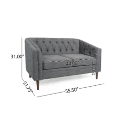 Christopher Knight Home Cantrell Tufted Loveseat Charcoal/Espresso -Living Furniture GUEST 8e9458de e995 4b58 b591 d242f0b4cc5a