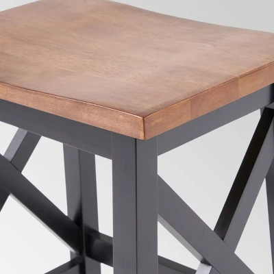 Set Of 2 Heffley Contemporary Farmhouse Wooden Counter Height Barstools Walnut/Black - Christopher Knight Home 2 Set Of 2 Heffley Contemporary Farmhouse Wooden Counter Height Barstools Walnut/Black - Christopher Knight Home - Image 2