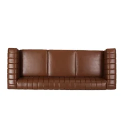 Drury Contemporary Channel Stitch 3 Seater Sofa With Nailhead Trim - Christopher Knight Home -Living Furniture GUEST 8f2788d3 2f68 40ea 9989 94f5f10abaf5