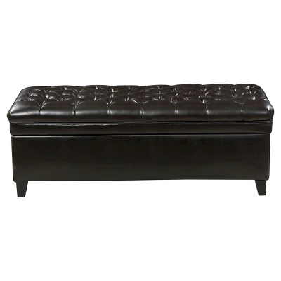 Juliana Tufted Faux Leather Storage Ottoman - Christopher Knight Home 1 Juliana Tufted Faux Leather Storage Ottoman - Christopher Knight Home