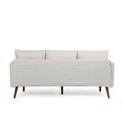 Feichko Contemporary Fabric Pillow Back 3 Seater Sofa - Christopher Knight Home -Living Furniture GUEST 906b4b63 78d4 4a03 974d 46b380ed8c8b