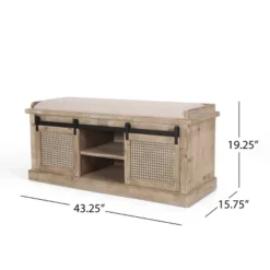 Niemi Rustic Storage Bench With Cushion Beige/ Natural/Black - Christopher Knight Home 19 Niemi Rustic Storage Bench With Cushion Beige/ Natural/Black - Christopher Knight Home -Living Furniture GUEST 908d4c69 5b66 4e4a 9599 91fe7bc47d57