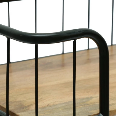 Colwill Modern Industrial Handcrafted Mango Wood Kitchen Cart With Wheels Natural/Black - Christopher Knight Home 4 Colwill Modern Industrial Handcrafted Mango Wood Kitchen Cart With Wheels Natural/Black - Christopher Knight Home - Image 4