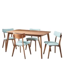 5pc Alma Mid Century Wood Dining Set - Christopher Knight Home -Living Furniture GUEST 91b982af 37c7 4b67 a150 5013bbb922df