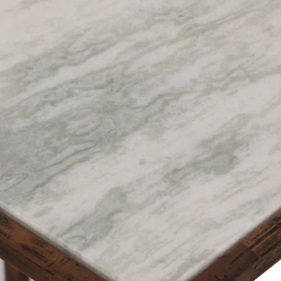 Zeyer Boho Glam Handcrafted Marble Top C-Shaped Side Table With Magazine Rack Natural White/Antique Brass - Christopher Knight Home 3 Zeyer Boho Glam Handcrafted Marble Top C-Shaped Side Table With Magazine Rack Natural White/Antique Brass - Christopher Knight Home - Image 3