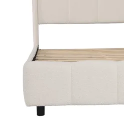 Christopher Knight Home Ella Boucle Upholstered Platform Bed With Headboard, Beige, King -Living Furniture GUEST 92eefb42 872c 4cf3 8c04 945ea6930df5