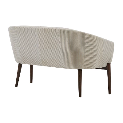 Christopher Knight Home Cheney Contemporary Channel Stitch Upholstered Loveseat With Curved Back 4 Christopher Knight Home Cheney Contemporary Channel Stitch Upholstered Loveseat With Curved Back - Image 4