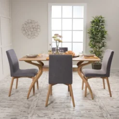 5pc 60" Orrin Curved Leg Dining Set - Christopher Knight Home