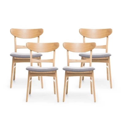 Christopher Knight Home Isador Mid Century Modern Upholstered Rubberwood Dining Chairs (Set Of 4) 9 Christopher Knight Home Isador Mid Century Modern Upholstered Rubberwood Dining Chairs (Set Of 4) - Image 9