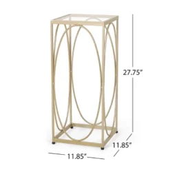 Bennion Modern Glam Glass Top End Table Champagne Gold/Black - Christopher Knight Home -Living Furniture GUEST 94fd0eeb de9d 4682 9f41 5a4519acea02