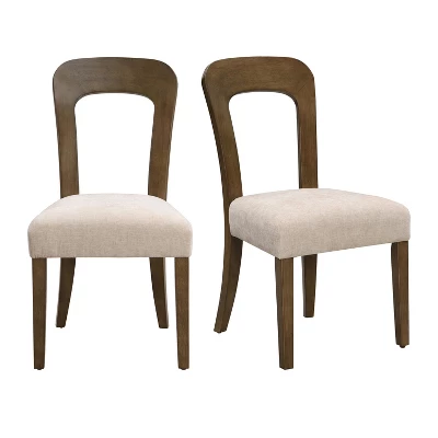 Set Of 2 Elegant Wooden Dining Chairs With Chenille Upholstered Seat, Solid Rubberwood Frame - Christopher Knight Home 4 Set Of 2 Elegant Wooden Dining Chairs With Chenille Upholstered Seat, Solid Rubberwood Frame - Christopher Knight Home - Image 4