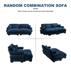 Christopher Knight Home Alger 93.7" Velvet Round Armrests Sofa With Ottoman -Living Furniture GUEST 956db821 8de9 4009 a2cc f2f993707ac0