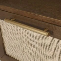 Boyes Contemporary End Table With Hutch Walnut/Natural/Antique Gold - Christopher Knight Home -Living Furniture GUEST 96f3225a 59de 477d bf0e 7baa804ae467