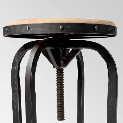 Set Of 2 Farmdale Industrial Adjustable Swivel Barstool Tan - Christopher Knight Home 2 Set Of 2 Farmdale Industrial Adjustable Swivel Barstool Tan - Christopher Knight Home - Image 2