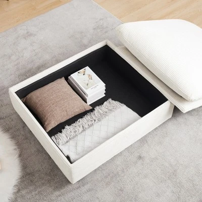 Christopher Knight Home Nelly 36.6" Corduroy Storage Ottoman Footrest 1 Christopher Knight Home Nelly 36.6" Corduroy Storage Ottoman Footrest