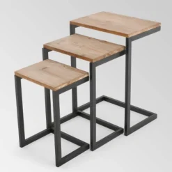 Tohono Nesting Tables Antique Firwood (Set Of 3) - Christopher Knight Home -Living Furniture GUEST 981dd075 5ad0 4d30 bc80 20b0c6b0ca42