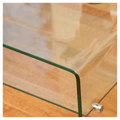 Ramona Long Coffee Table Glass With Shelf - Christopher Knight Home: Sleek Rectangle Design For Family Room 2 Ramona Long Coffee Table Glass With Shelf - Christopher Knight Home: Sleek Rectangle Design For Family Room - Image 2