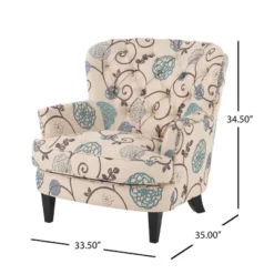 Tafton Floral Club Accent Chair - Christopher Knight Home -Living Furniture GUEST 99d692d7 d81e 4913 a670 c22ab41df305