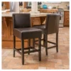 Set Of 2 26" Portman Bonded Leather Counter Height Barstool Brown - Christopher Knight Home