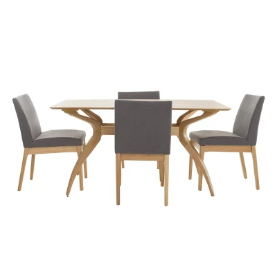 5pc Kwame 60" Curved Leg Dining Set - Christopher Knight Home 6 5pc Kwame 60" Curved Leg Dining Set - Christopher Knight Home - Image 6