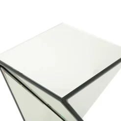 Amiel Geometrical Mirrored Side Table Silver - Christopher Knight Home -Living Furniture GUEST 9adec995 c261 46d8 9000 7af0fa1821d6